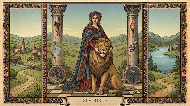 La carte de la Force dans le Tarot de Marseille : apprivoiser son énergie, unir les contraires et manifester la puissance tranquille